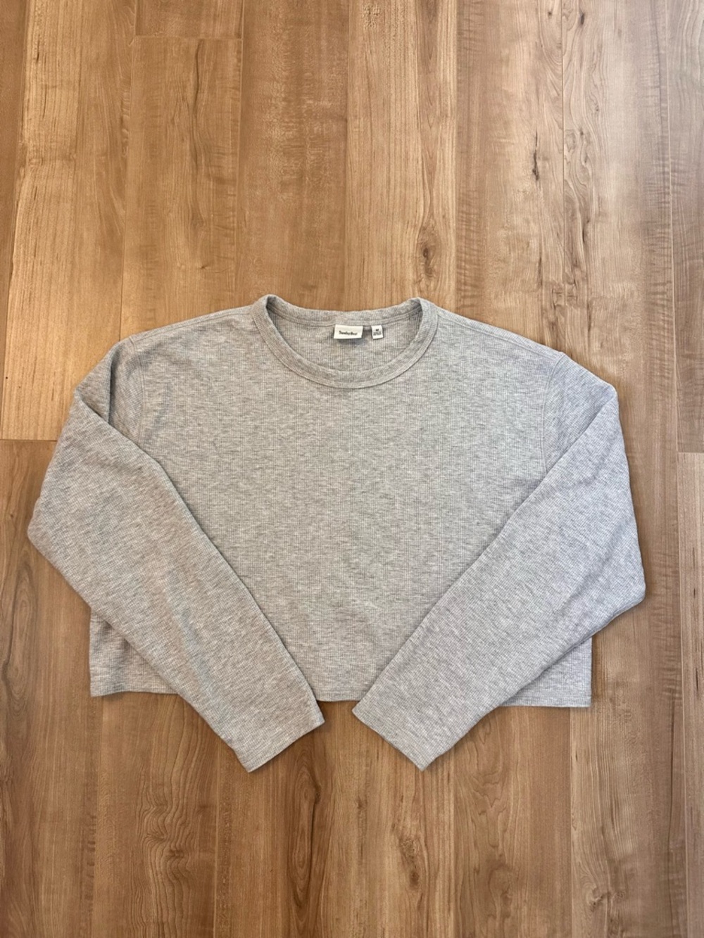 Sunday Best Heather Gray Cropped Long Sleeve Tee